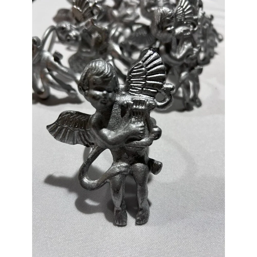 Pier 1 Cherub Angel Harp Heavy Napkin Rings Lot of 10 Vintage - Picture 9 of 9